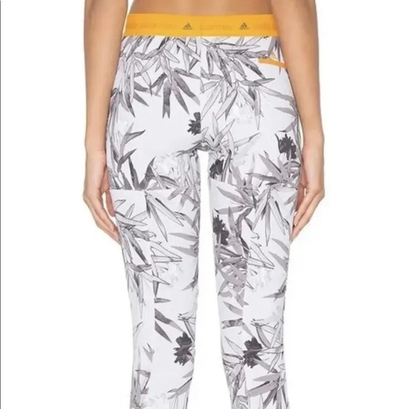 Adidas by Stella McCartney Yoga Clima Bamboo Tight Gray & White Leggings Sz S - Picture 2 of 9